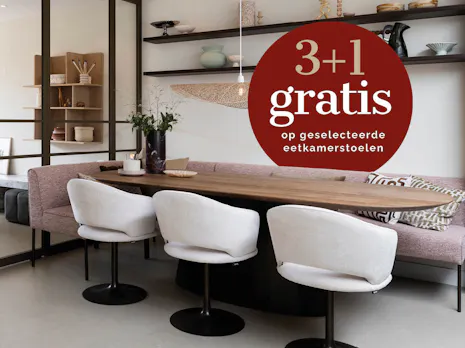 3+1 gratis geselecteerde eetkamerstoelen