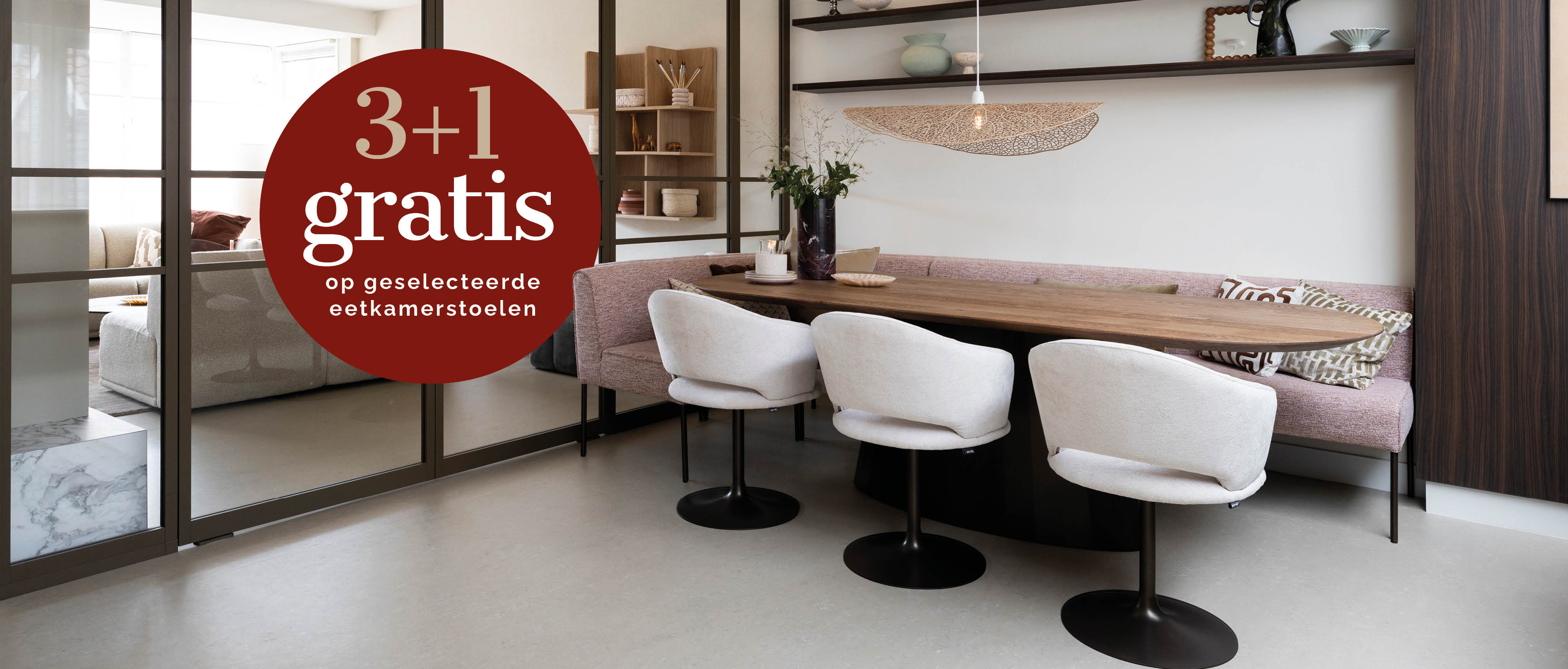 3+1 gratis geselecteerde eetkamerstoelen