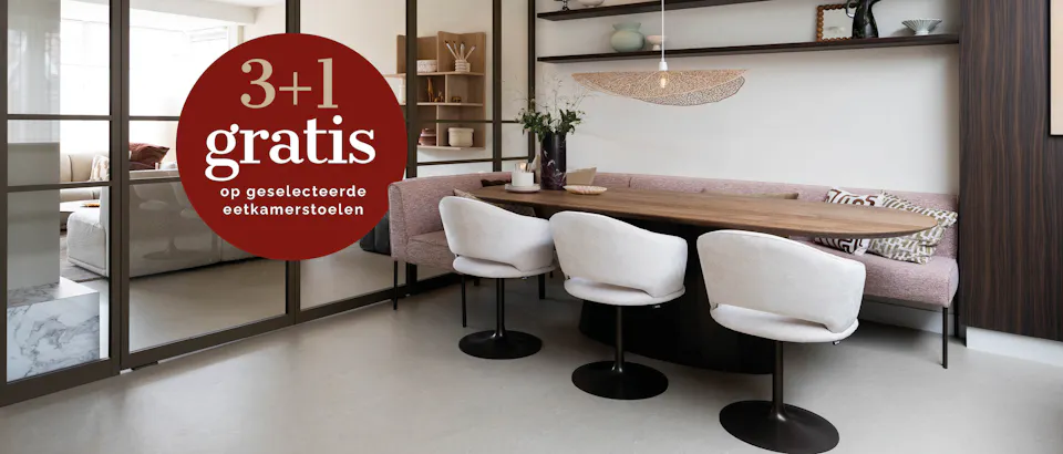 3+1 gratis geselecteerde eetkamerstoelen