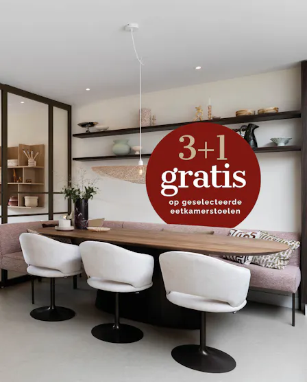 3+1 gratis geselecteerde eetkamerstoelen