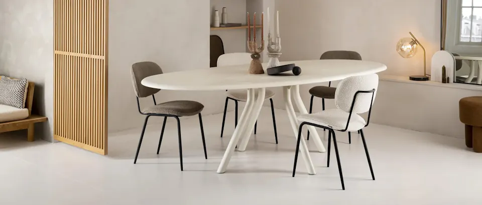 Taupe eetkamerstoelen