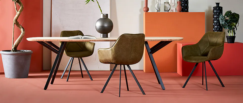 lederlook eetkamerstoelen