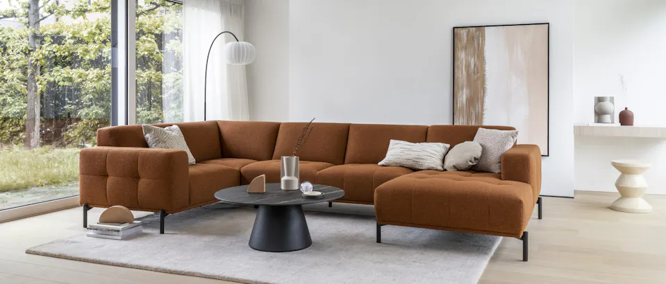 Montel ambra hoekbank cognac